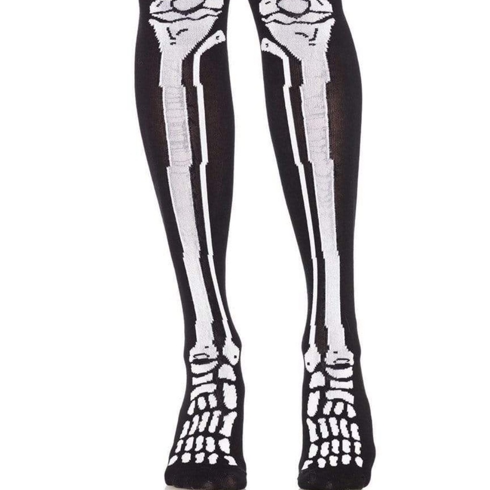 Leg Avenue Skeleton Print Over The Knee Socks 5596